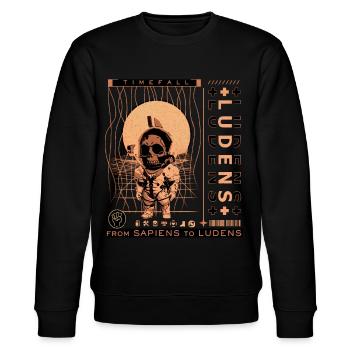 Futuristic Astronaut Design - Stanley/Stella CHANGER Unisex Organic Sweatshirt - black - Front - Nik (191cm) & Marisol (170cm)