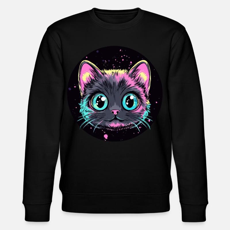Chat néon Pop Art - Sweat bio CHANGER Stanley/Stella Unisexe - noir