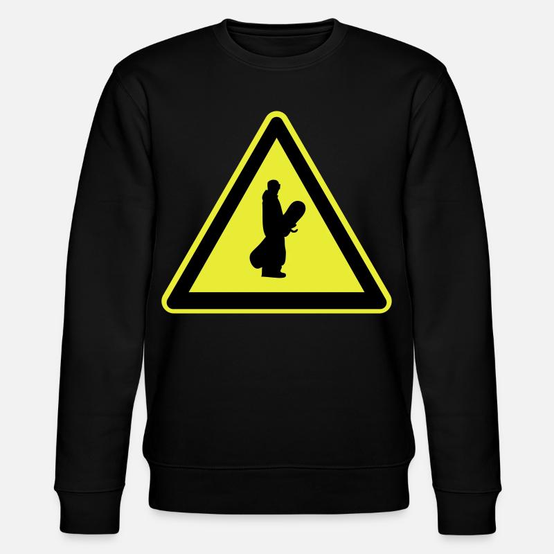Snowboarder Schild - Stanley/Stella Unisex Bio-Sweatshirt CHANGER  - Schwarz