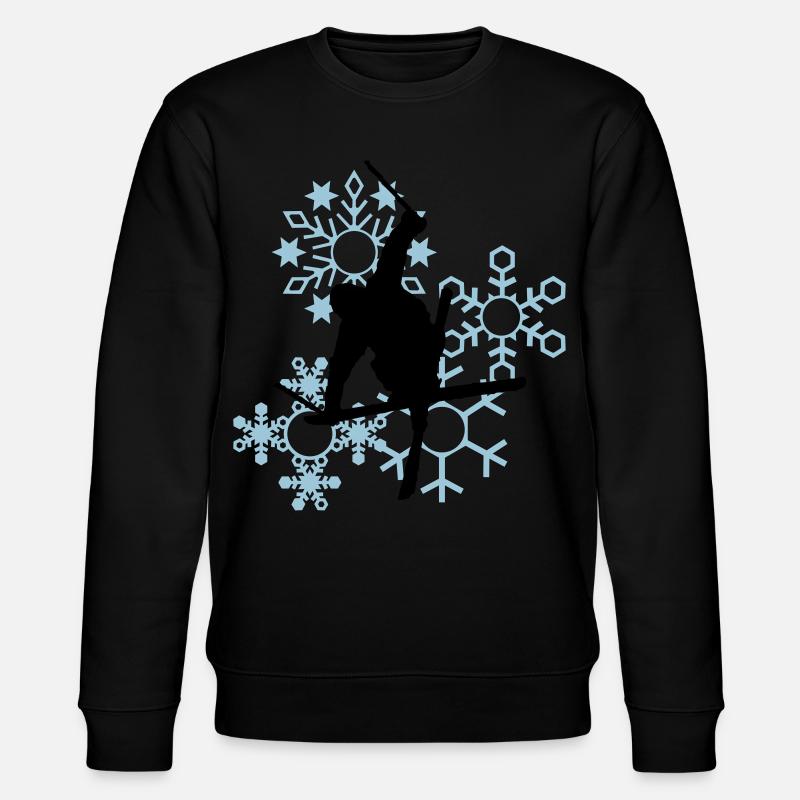 Skis avec flocons de neige - Sweat bio CHANGER Stanley/Stella Unisexe - noir