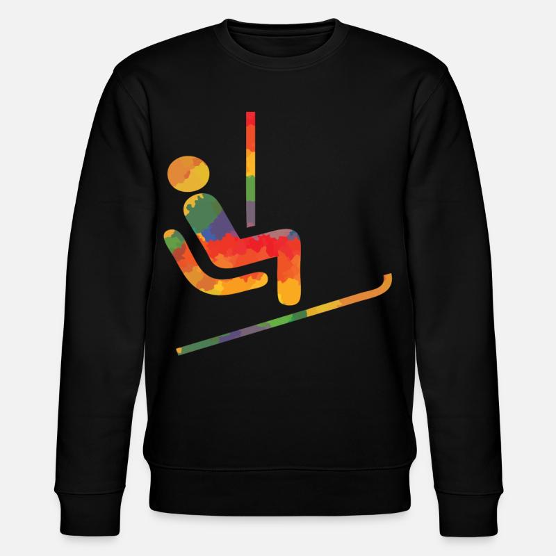Farbiger Ski Läufer - Stanley/Stella Unisex Bio-Sweatshirt CHANGER  - Schwarz