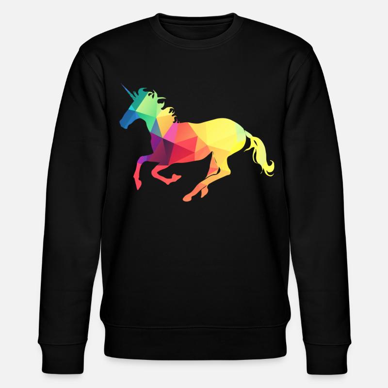 Buntes Einhorn - Stanley/Stella Unisex Bio-Sweatshirt CHANGER  - Schwarz