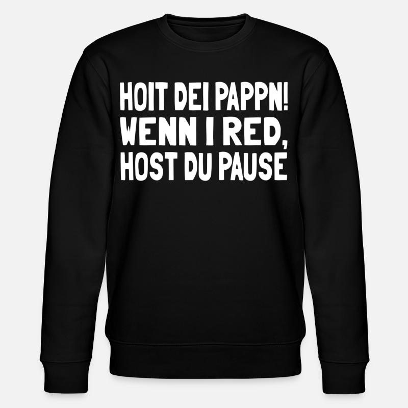 Hoit dei Pappn - Stanley/Stella Unisex Bio-Sweatshirt CHANGER  - Schwarz