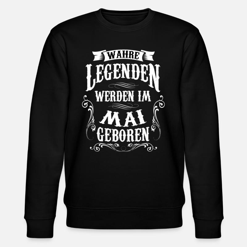 Mai geboren - Stanley/Stella Unisex Bio-Sweatshirt CHANGER  - Schwarz