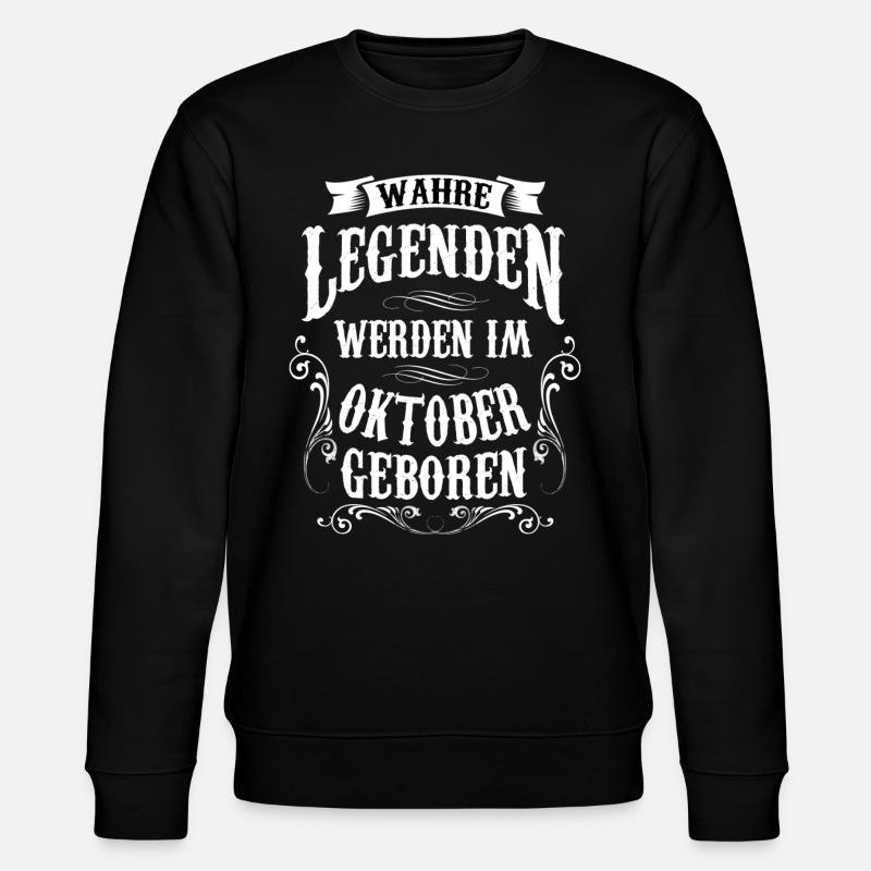 Oktober geboren - Stanley/Stella Unisex Bio-Sweatshirt CHANGER  - Schwarz