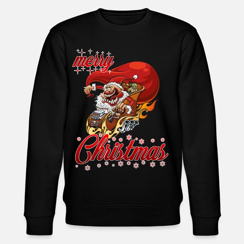 merry xmas tuning santa - Stanley/Stella Unisex Bio-Sweatshirt CHANGER  - Schwarz