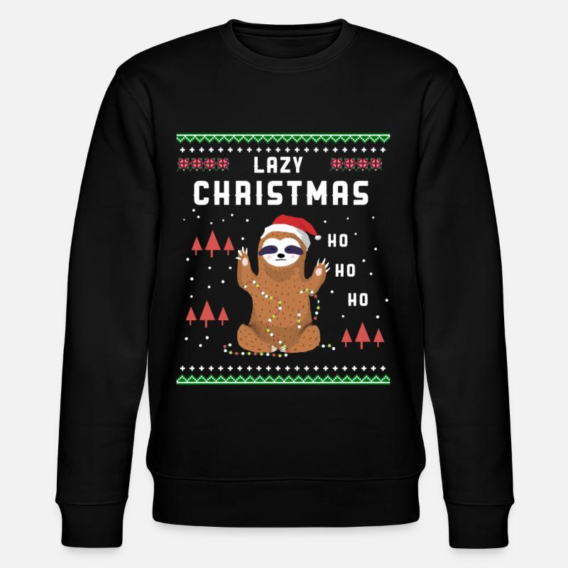 Lazy Christmas / Faultier / Geschenk - Stanley/Stella Unisex Bio-Sweatshirt CHANGER  - Schwarz