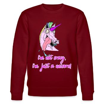 crazy unicorn crazy unicorn - Stanley/Stella CHANGER Unisex Organic Sweatshirt - burgundy - Front - Nik (191cm) & Marisol (170cm)