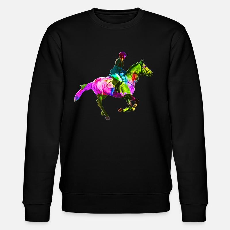 Bunte Reiterin - Stanley/Stella Unisex Bio-Sweatshirt CHANGER  - Schwarz