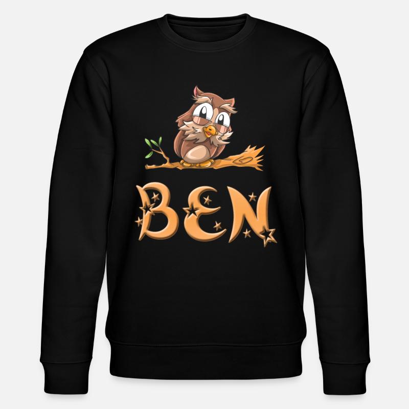 Ugle Ben - Stanley/Stella økologisk unisex-sweatshirt CHANGER  - sort