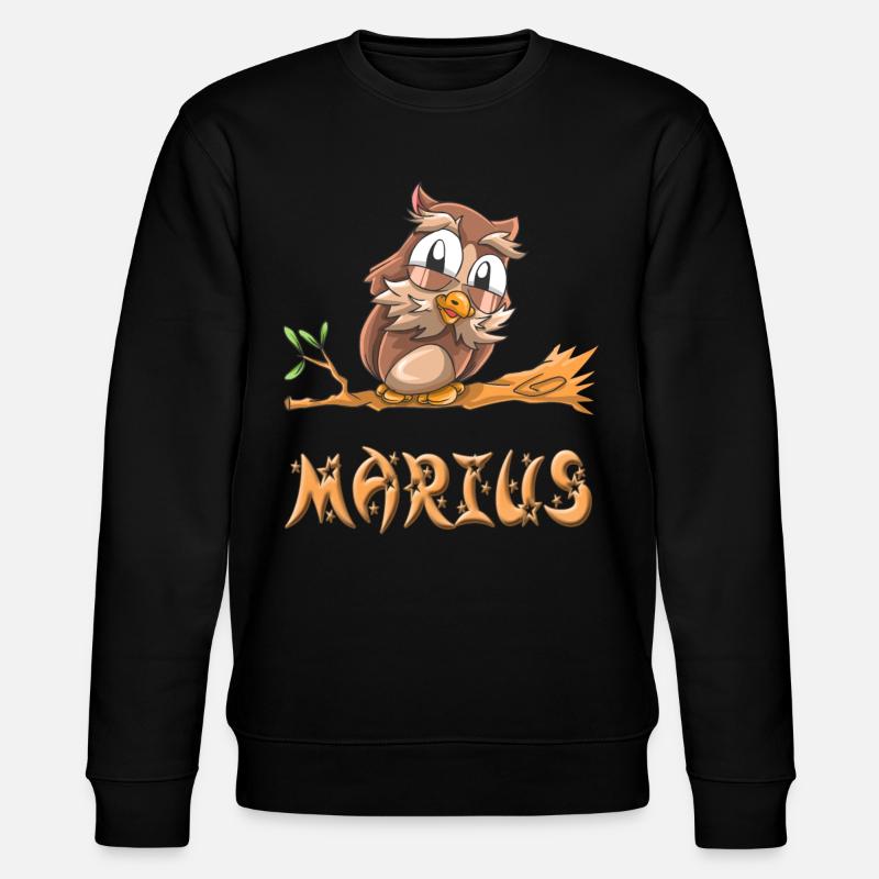 Eule Marius - Stanley/Stella Unisex Bio-Sweatshirt CHANGER  - Schwarz