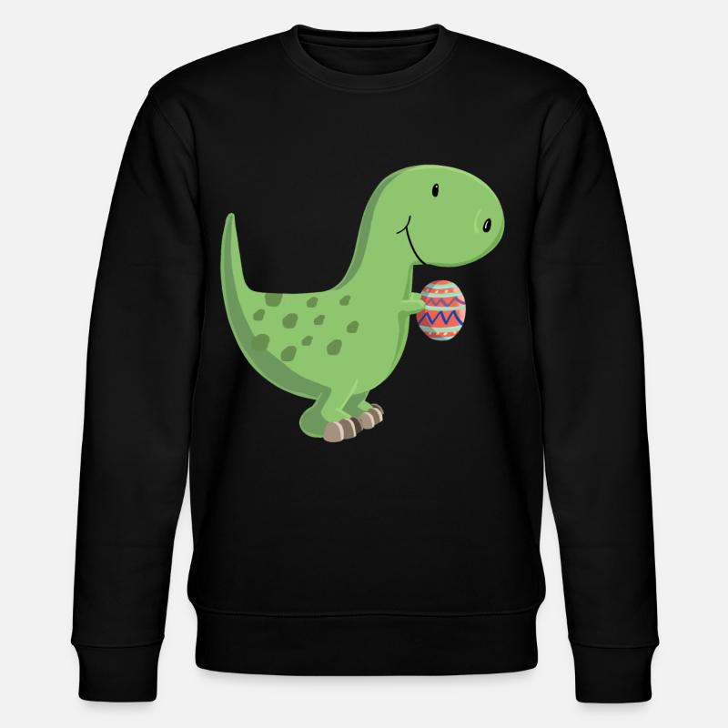 Dino mit Ei - Stanley/Stella Unisex Bio-Sweatshirt CHANGER - Schwarz