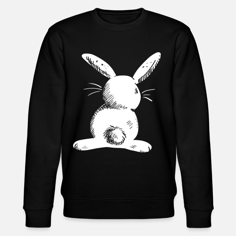 Weißer Langohr Hase Comic - Stanley/Stella Unisex Bio-Sweatshirt CHANGER  - Schwarz