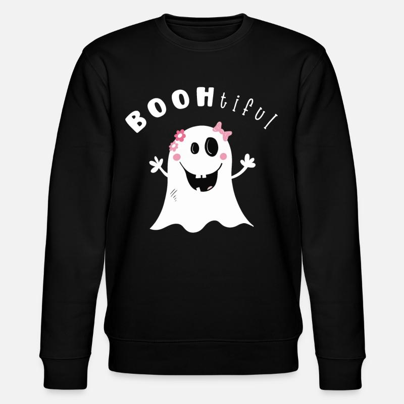 BOOtifil Geisterstunde I Mädchen Halloween - Stanley/Stella Unisex Bio-Sweatshirt CHANGER  - Schwarz
