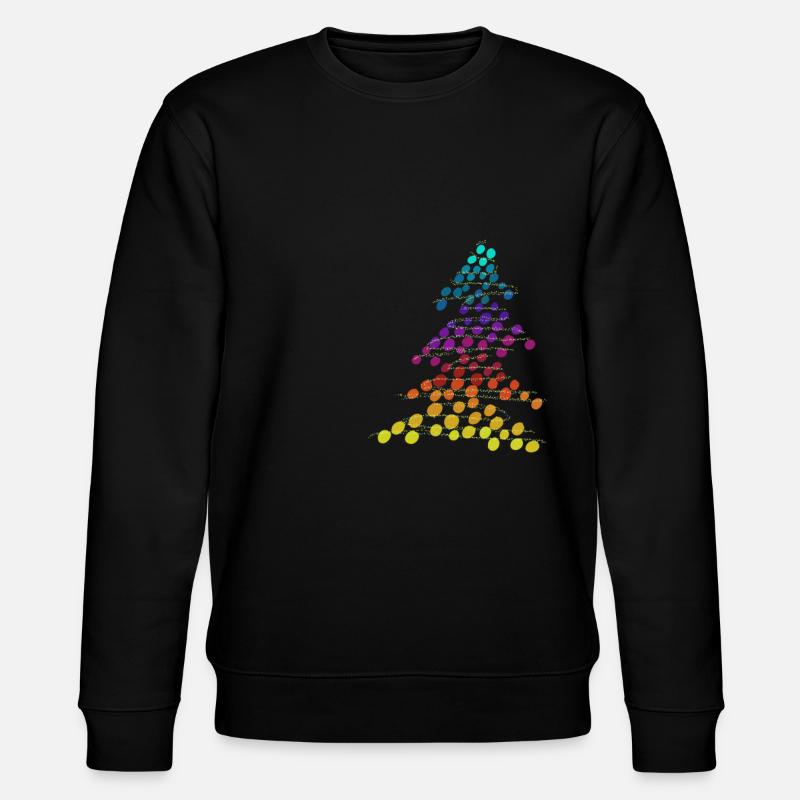 Regenbogen Neon-Weihnachtsbaum – Dots & Lights - Stanley/Stella Unisex Bio-Sweatshirt CHANGER  - Schwarz