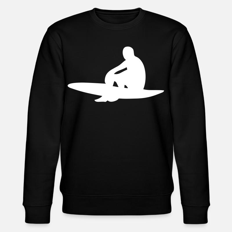 Surfer mit Surfboard - Stanley/Stella Unisex Bio-Sweatshirt CHANGER - Schwarz