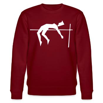 Saut en hauteur - design - Sweat bio CHANGER Stanley/Stella Unisexe - bordeaux - Devant - Nik (191cm) & Marisol (170cm)