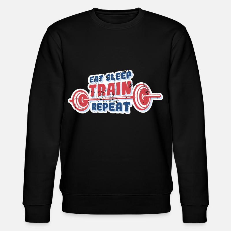 Eat Sleep Train Repeat - Stanley/Stella CHANGER Unisex Organic Sweatshirt - black