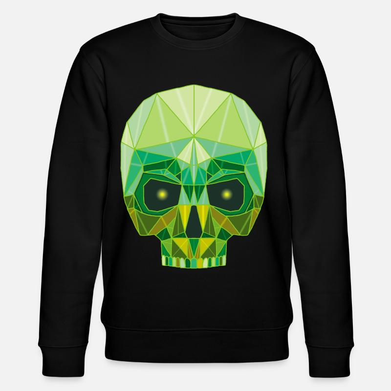 Smaragdgrüner Todeskopf - Stanley/Stella Unisex Bio-Sweatshirt CHANGER - Schwarz