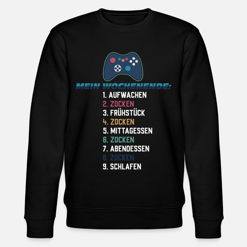 Mein Wochenende Zocken Gaming Liste Controller - Stanley/Stella Unisex Bio-Sweatshirt CHANGER  - Schwarz