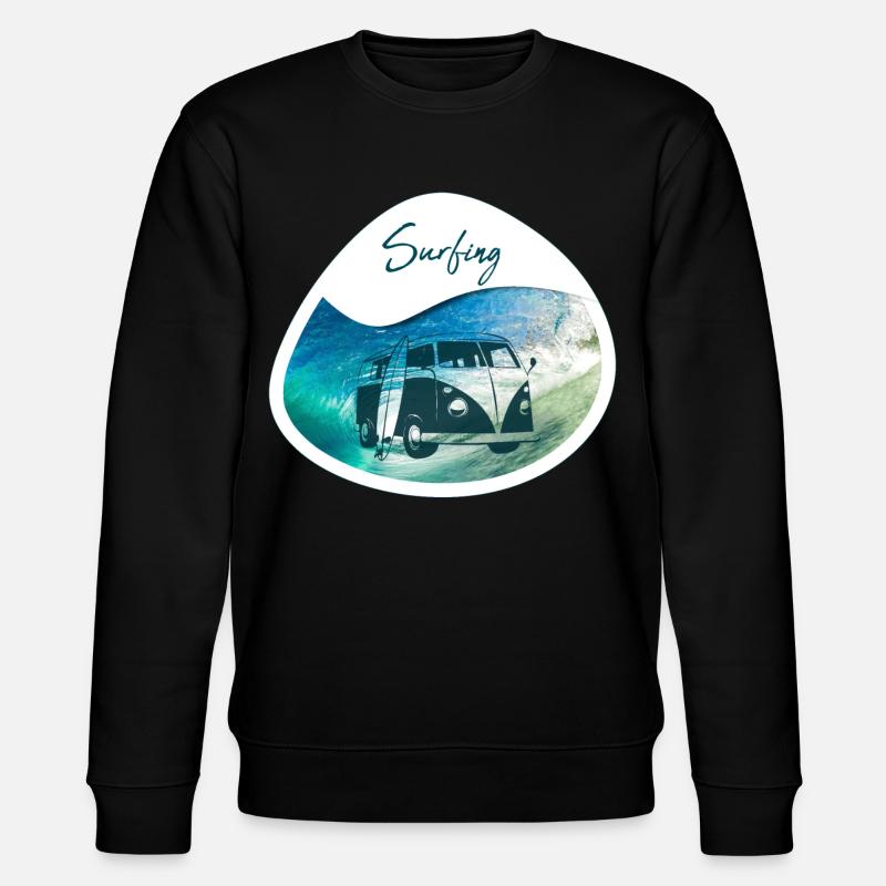 Bus de surf - design - Sweat bio CHANGER Stanley/Stella Unisexe - noir