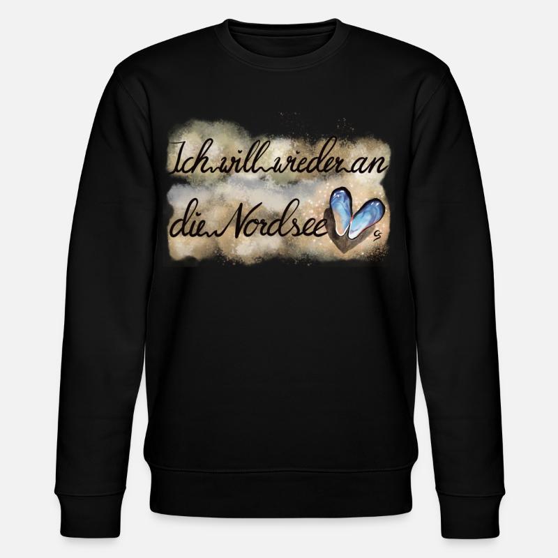 Nordsee Leidenschaft Herz - Stanley/Stella Unisex Bio-Sweatshirt CHANGER  - Schwarz