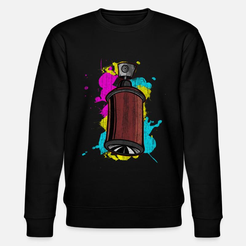 Graffiti Spraydose mit Spritzfarben - Stanley/Stella Unisex Bio-Sweatshirt CHANGER - Schwarz