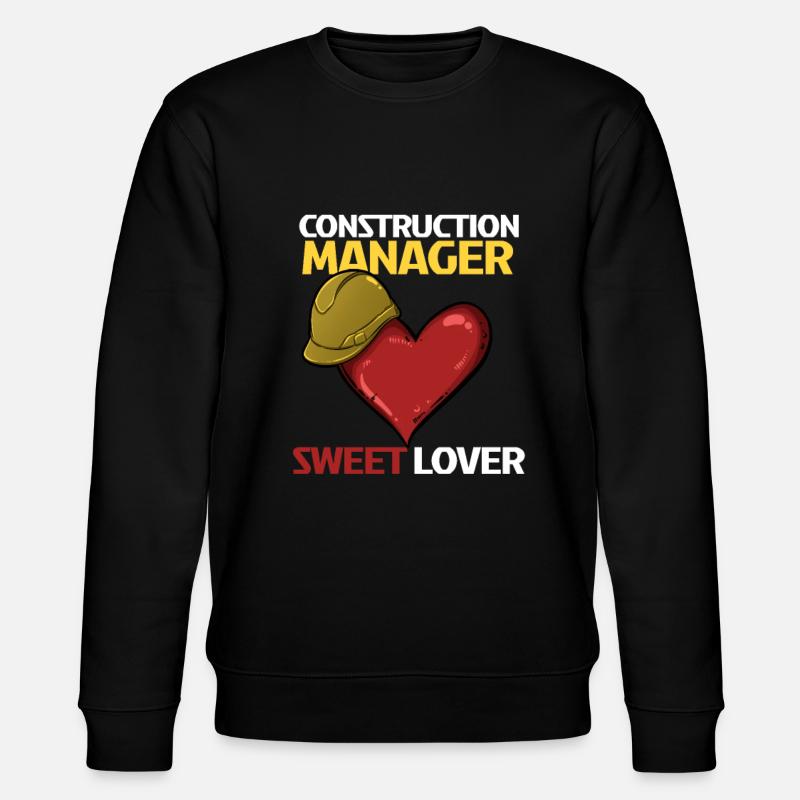 Construction Worker Heart Love Design - Stanley/Stella CHANGER Unisex Organic Sweatshirt - black