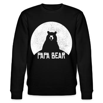Bester Papa Vintage Bär Retro Vatertag Geschenk⁠ - Stanley/Stella Unisex Bio-Sweatshirt CHANGER  - Schwarz - Vorne - Nik (191cm) & Marisol (170cm)