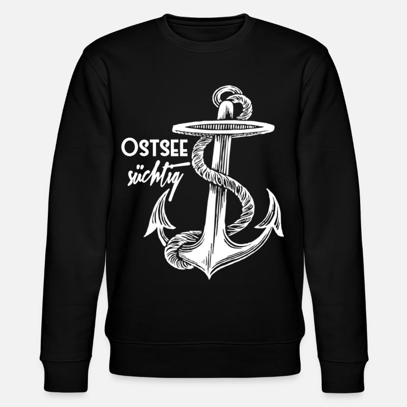 Ancre accro Baltic - blanc - design - Sweat bio CHANGER Stanley/Stella Unisexe - noir
