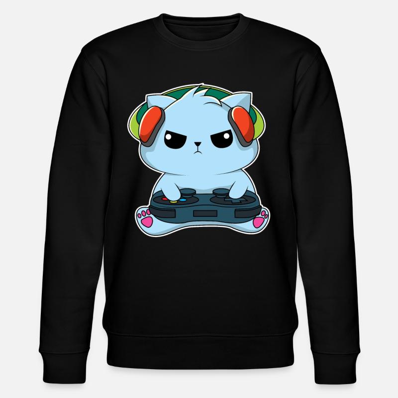 Gamer-Katze - Stanley/Stella Unisex Bio-Sweatshirt CHANGER  - Schwarz