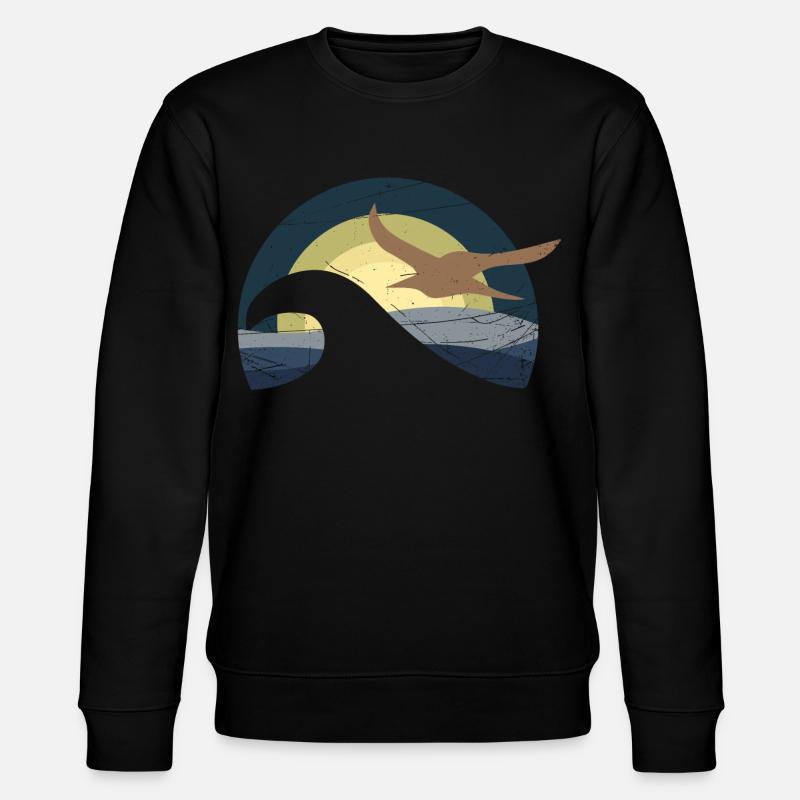 Möwe am Meer - Stanley/Stella Unisex Bio-Sweatshirt CHANGER  - Schwarz