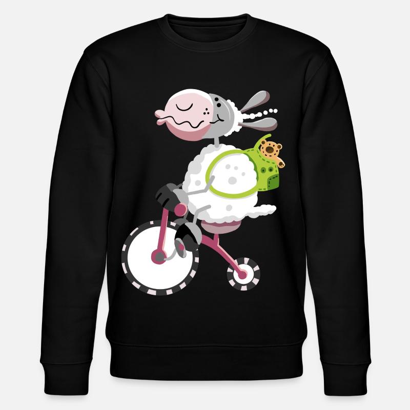 Mouton avec vélo - Sweat bio CHANGER Stanley/Stella Unisexe - noir