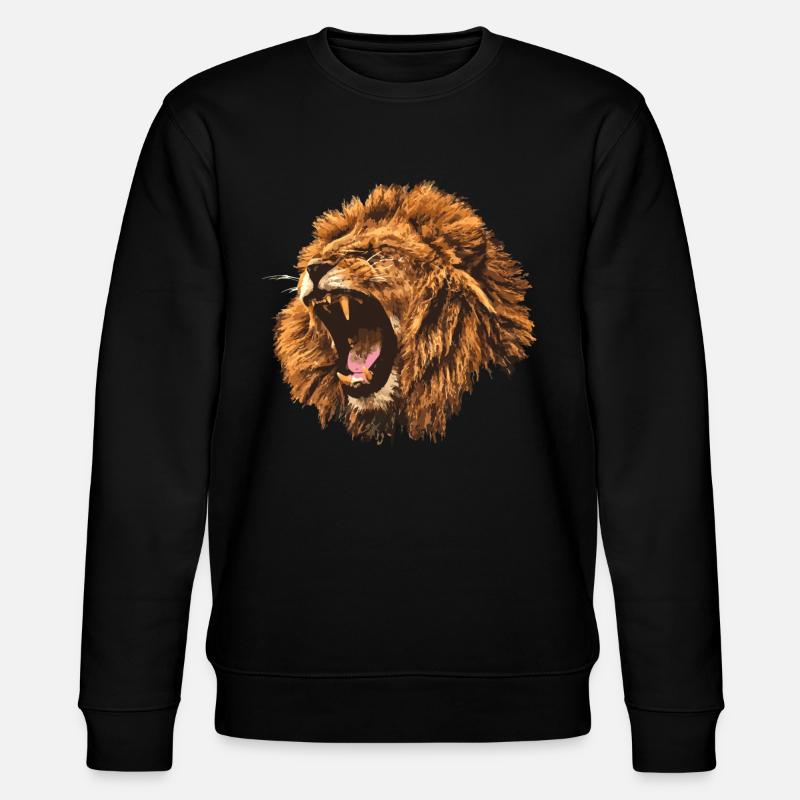 brüllender Löwe Geschenk - Stanley/Stella Unisex Bio-Sweatshirt CHANGER  - Schwarz