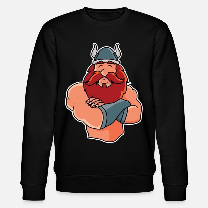 Funny Viking in Pose - Stanley/Stella CHANGER Unisex Organic Sweatshirt - black