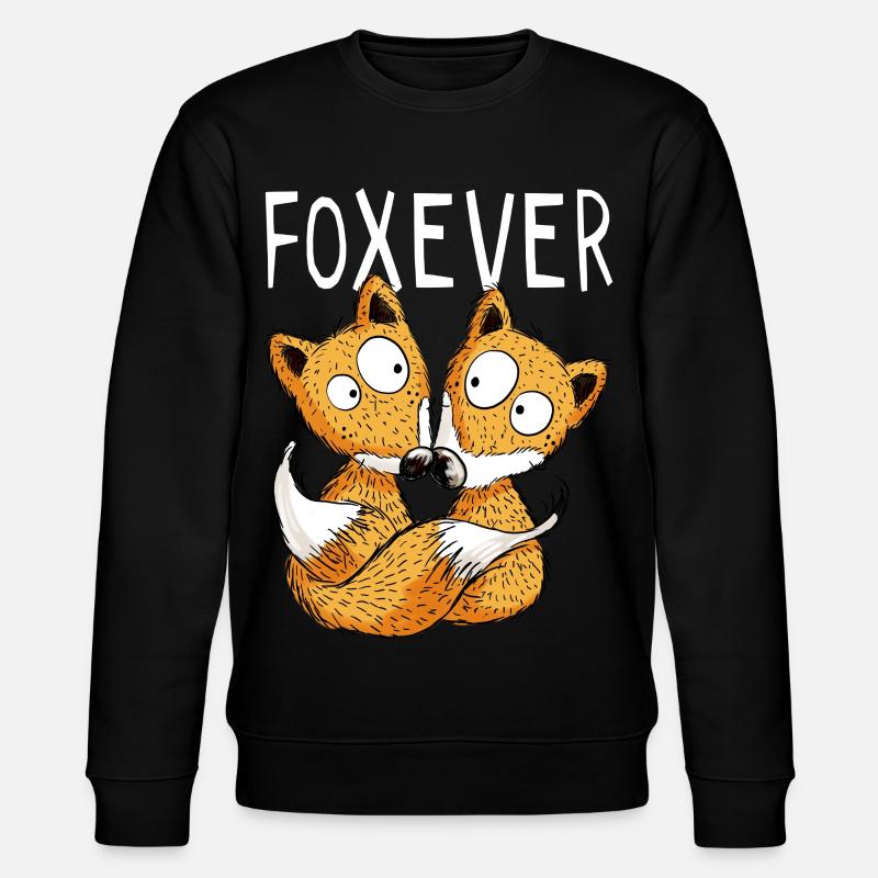 Foxever - Forever - Fuchs - Partnerschaft - Paar - Stanley/Stella Unisex Bio-Sweatshirt CHANGER  - Schwarz