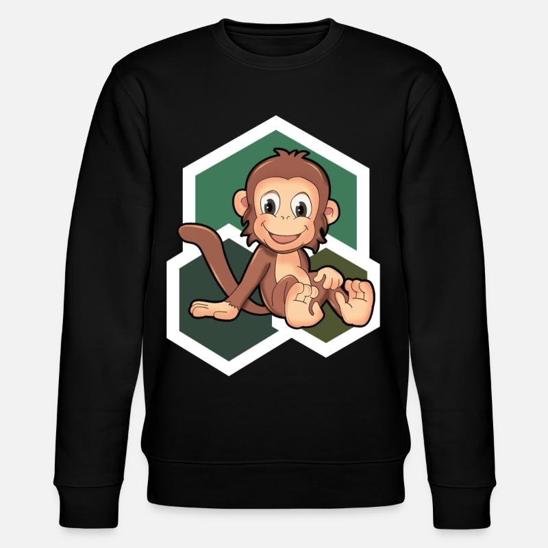 Süßes Äffchen - Stanley/Stella Unisex Bio-Sweatshirt CHANGER  - Schwarz