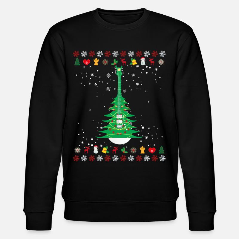Gitarre Weihnachtsbaum - Stanley/Stella Unisex Bio-Sweatshirt CHANGER  - Schwarz