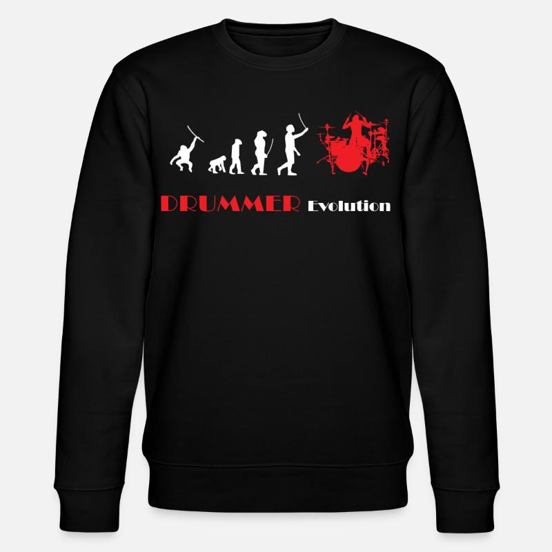 DRUMMER Evolution rot - Stanley/Stella Unisex Bio-Sweatshirt CHANGER  - Schwarz