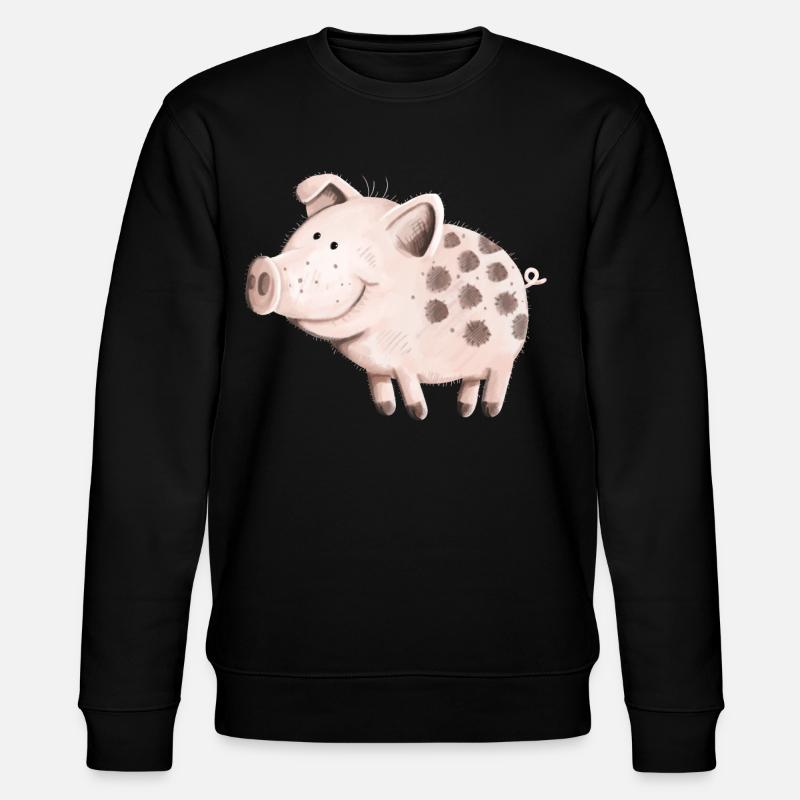 Süßes Schwein - Stanley/Stella Unisex Bio-Sweatshirt CHANGER  - Schwarz