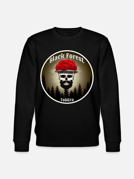 Schwarzwald Skull mit roten Blüten - Stanley/Stella Unisex Bio-Sweatshirt CHANGER - Schwarz
