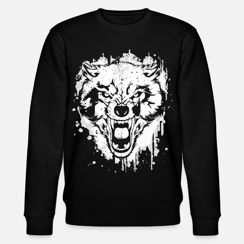 Wolf - Wölfe - Werwolf - Wolfsrudel - Vollmond - Stanley/Stella Unisex Bio-Sweatshirt CHANGER  - Schwarz