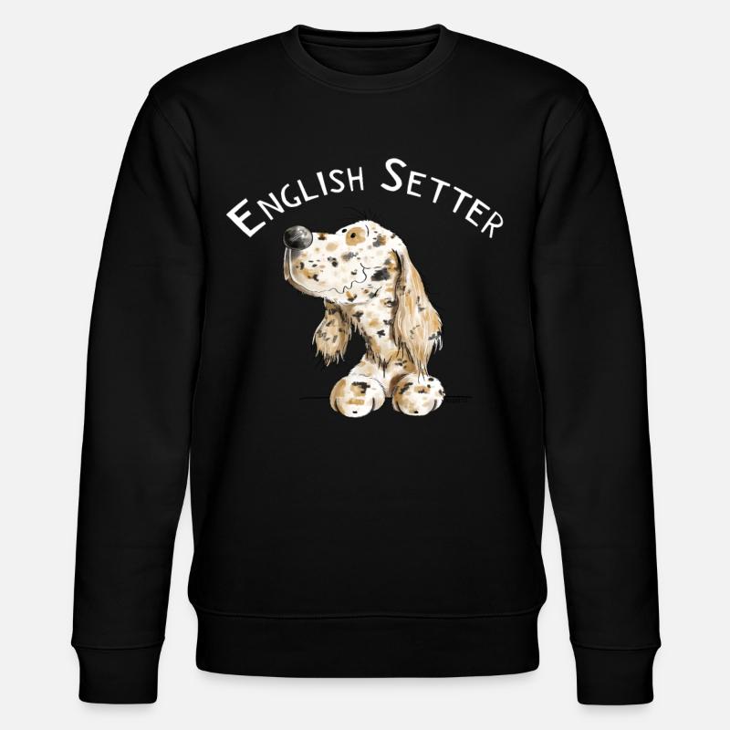 Englischer Setter I Hunde Comic Geschenk - Stanley/Stella Unisex Bio-Sweatshirt CHANGER - Schwarz