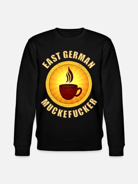 DDR coffee muckefuck with cup in retro style - Stanley/Stella CHANGER Unisex Organic Sweatshirt - black