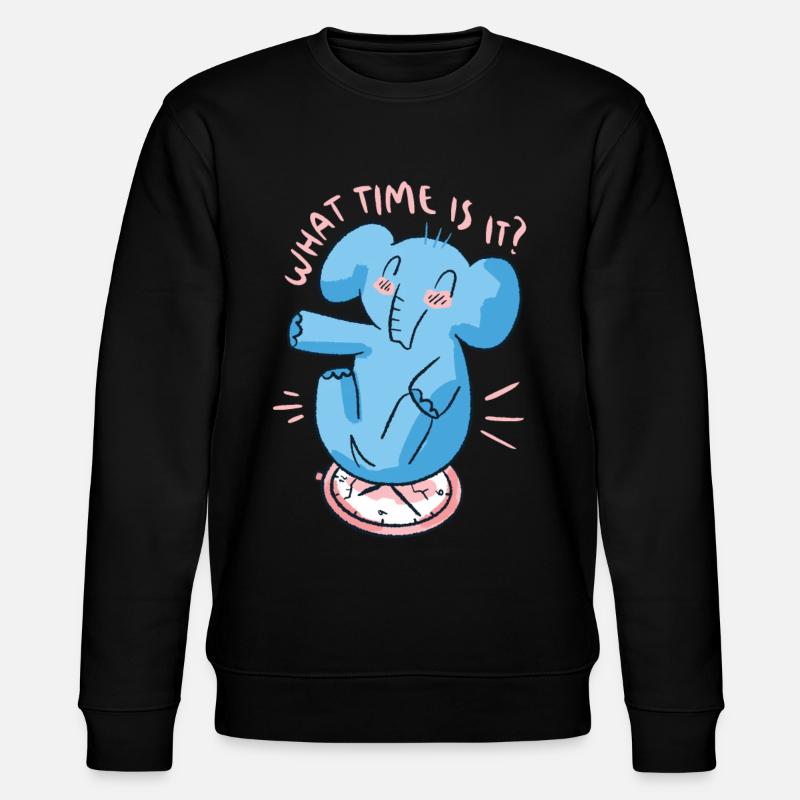Elephant Clock - Stanley/Stella CHANGER Unisex Organic Sweatshirt - black