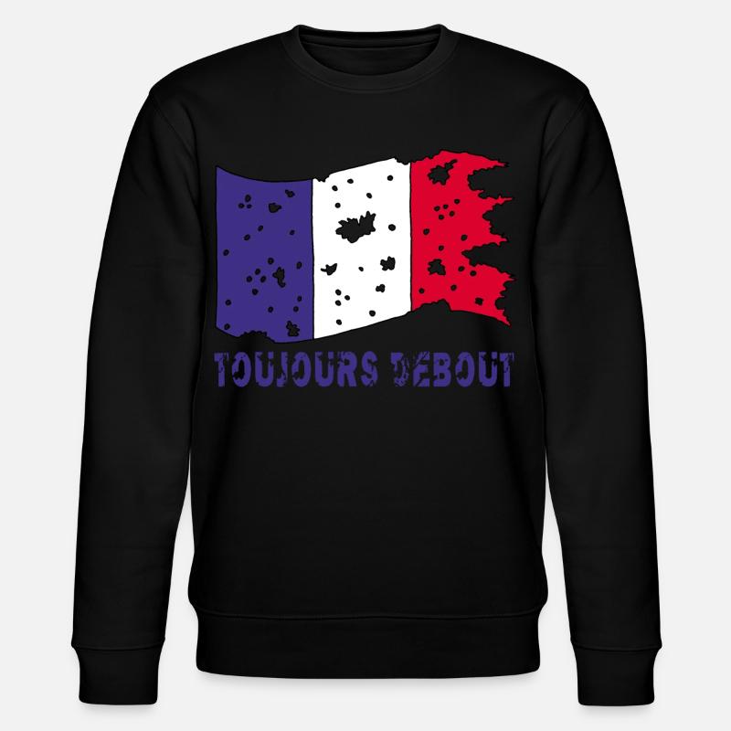 Drapeau français déchiré mais toujours debout ! - Sweat bio CHANGER Stanley/Stella Unisexe - noir