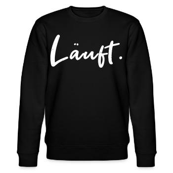 Läuft. – Handlettering Statement - Stanley/Stella Unisex Bio-Sweatshirt CHANGER  - Schwarz - Vorne - Nik (191cm) & Marisol (170cm)