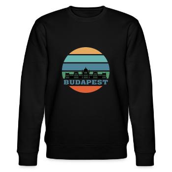 Wahrzeichen der Stadt Budapest Skyline Ungarn - Stanley/Stella Unisex Bio-Sweatshirt CHANGER  - Schwarz - Vorne - Nik (191cm) & Marisol (170cm)