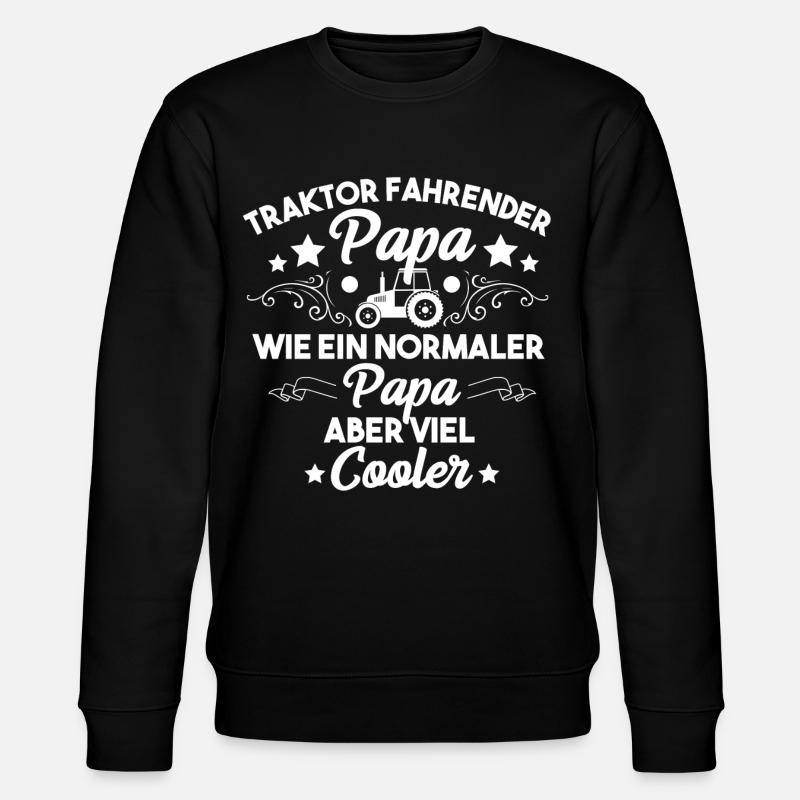 Papa Landwirt Traktor - Stanley/Stella Unisex Bio-Sweatshirt CHANGER  - Schwarz