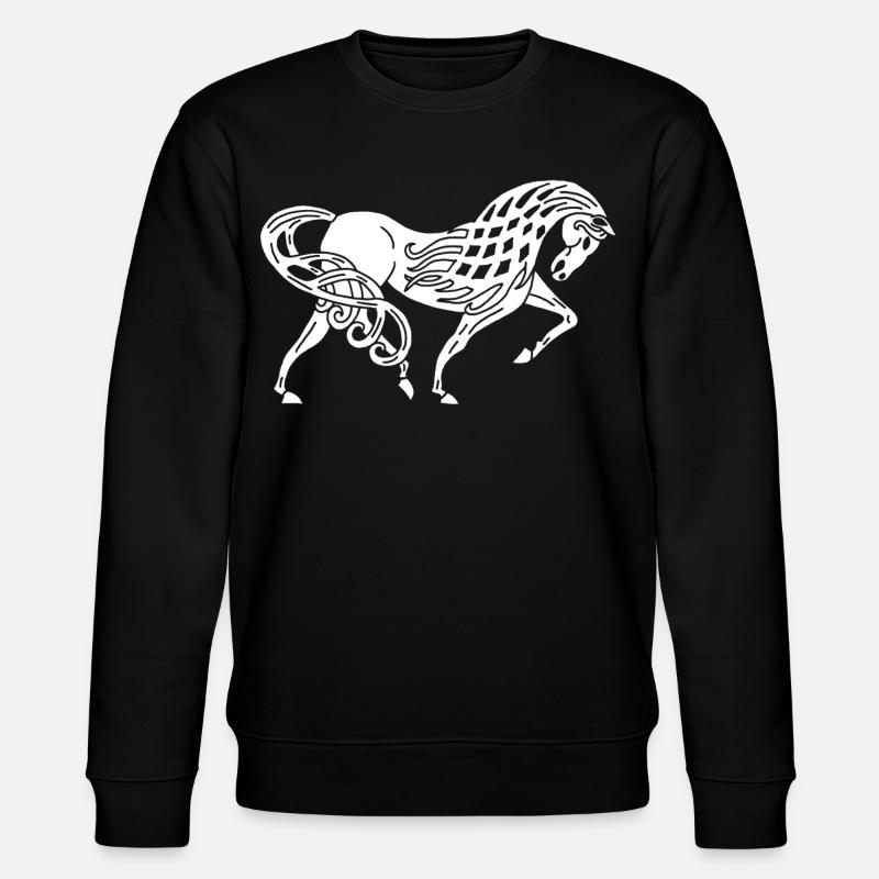 Keltisches weißes Pferd - Stanley/Stella Unisex Bio-Sweatshirt CHANGER  - Schwarz